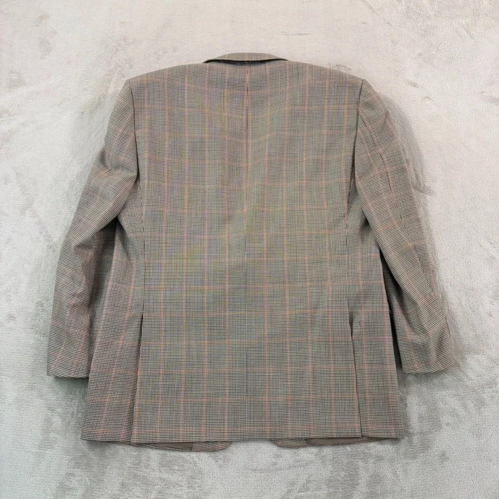 Ermenegildo Zegna 2 Button Blazer Sports Coat Men 44R Houndstooth Wool Designer